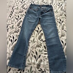 Seven7 Women's Flare Jeans in Classic Blue